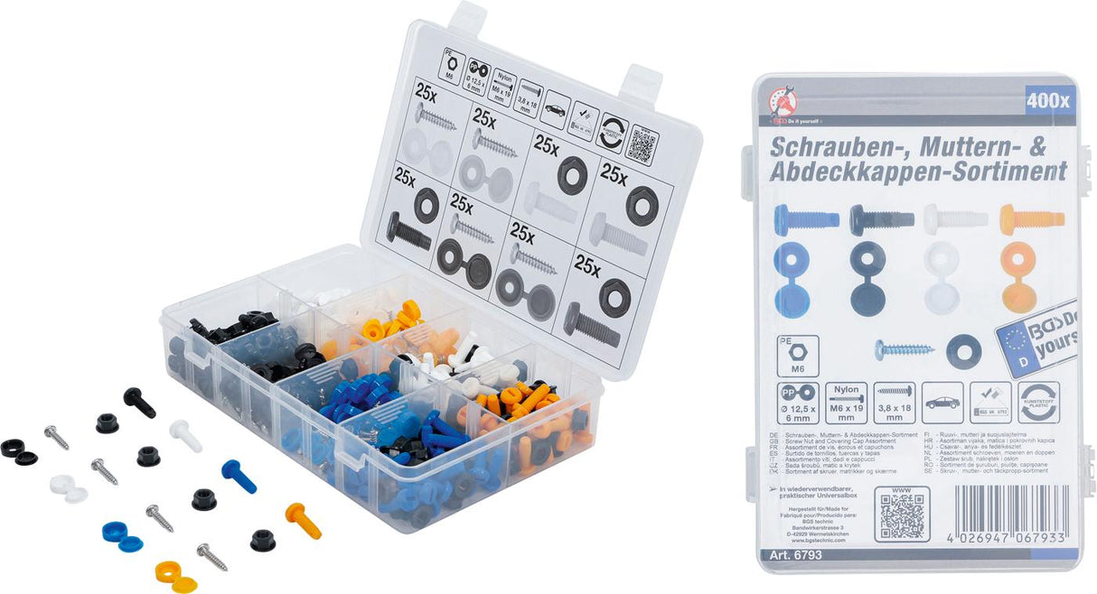 SCREW NUT AND COVERING CAP ASSORTMENT | 400 PCS. (6793)