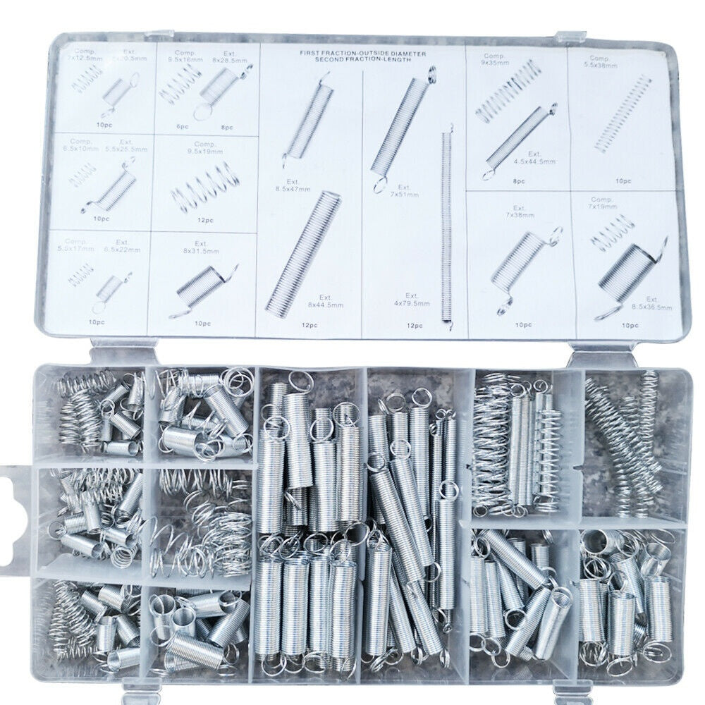 SPRING ASSORTMENT | COMPRESSION AND TENSION SPRINGS | 200 PCS. (SK01051)