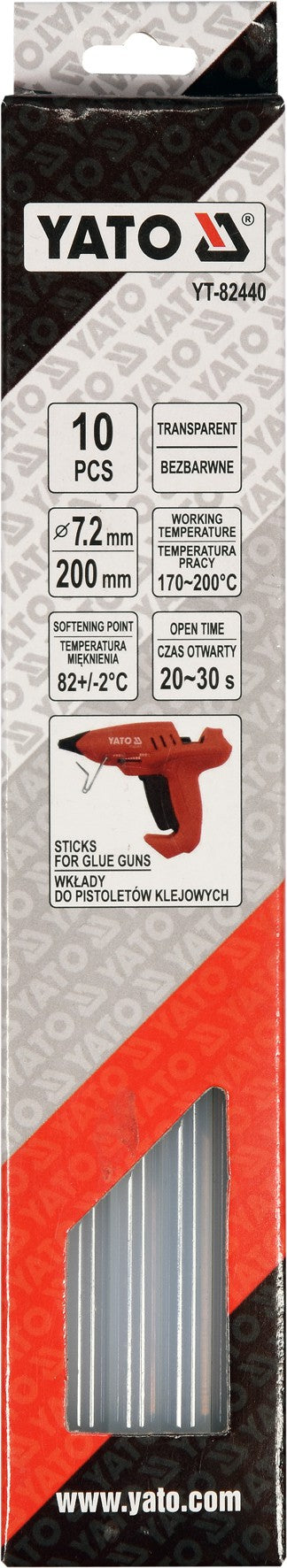 10 PCS SET GLUE STICKS 7,2X200MM TRANSP (YT-82440)