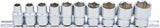 SOCKET SET, HEXAGON | 12.5 MM (1/2") DRIVE | INCH SIZES | 10 PCS. (9113)