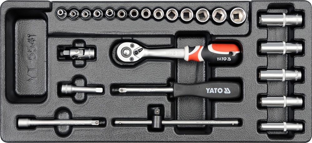PVC TRAY WITH 25PCS SOCKET SET 1/4 (YT-5541)