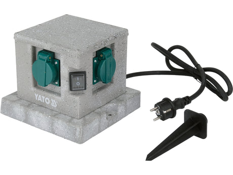 OUTDOOR SOCKET IN DECORATIVE CUBE | IP44 | 4 X 230V (YT-81272)
