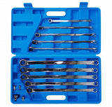 DOUBLE-SIDED RATCHET WRENCH SET | WITH ADAPTERS | LONG TYPE | 8-19 MM | 14 PCS. (SK5004)