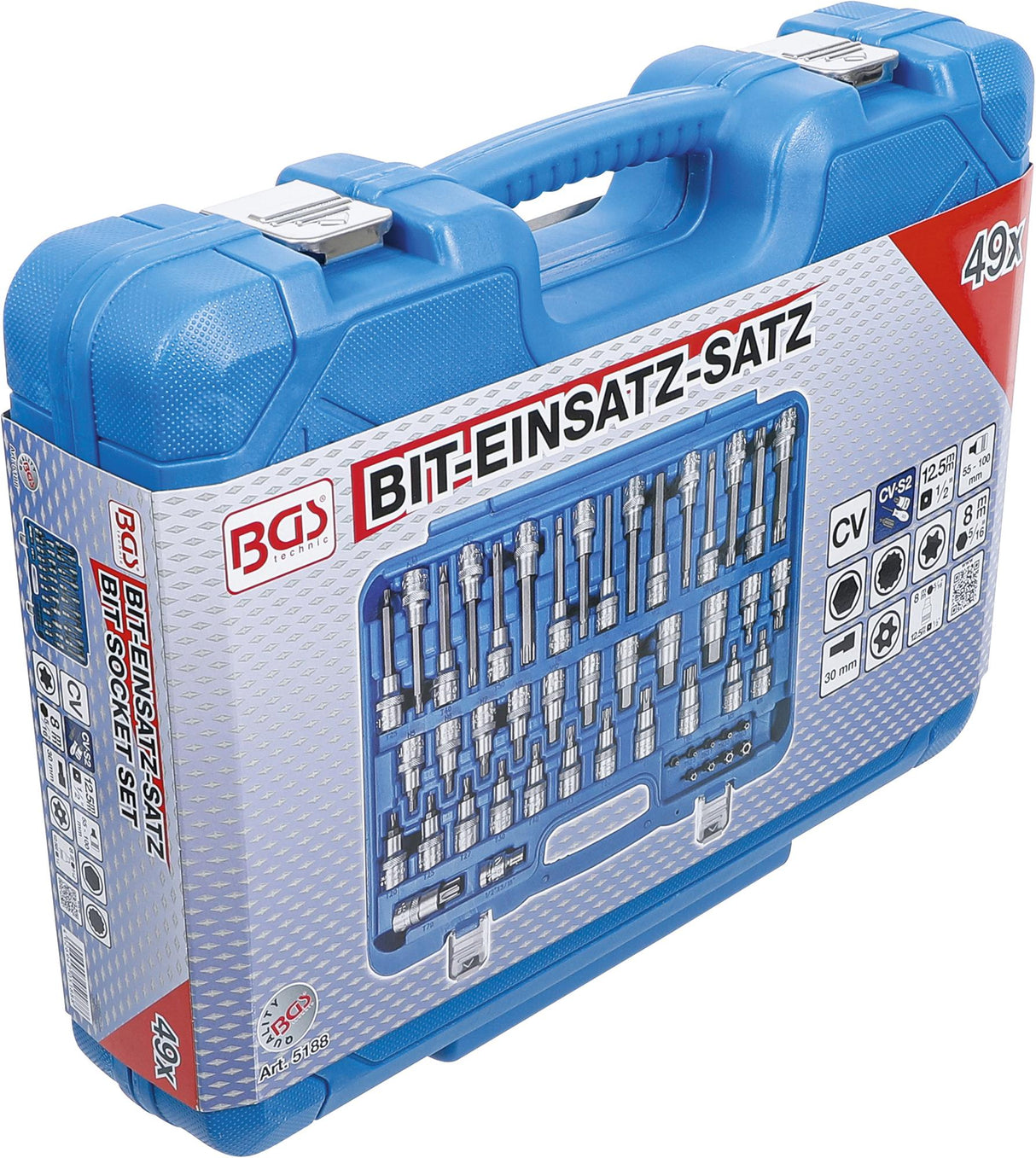 BIT SOCKET SET | 12.5 MM (1/2") DRIVE, 8 MM (5/16") DRIVE | 49 PCS. (5188)