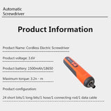 CORDLESS SCREWDRIVER | USB | WITH BIT SET | 24 PCS. (CES26)