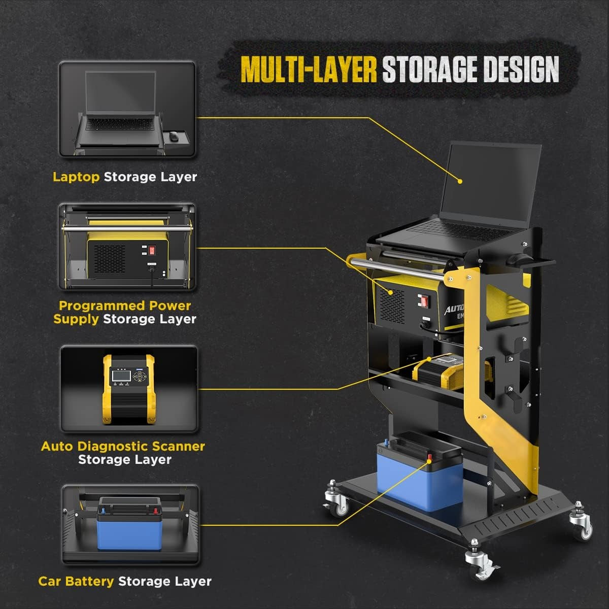 TOOL TROLLEY ON WHEELS | DIAGNOSTIC TABLE | MOBILE (TDC300)