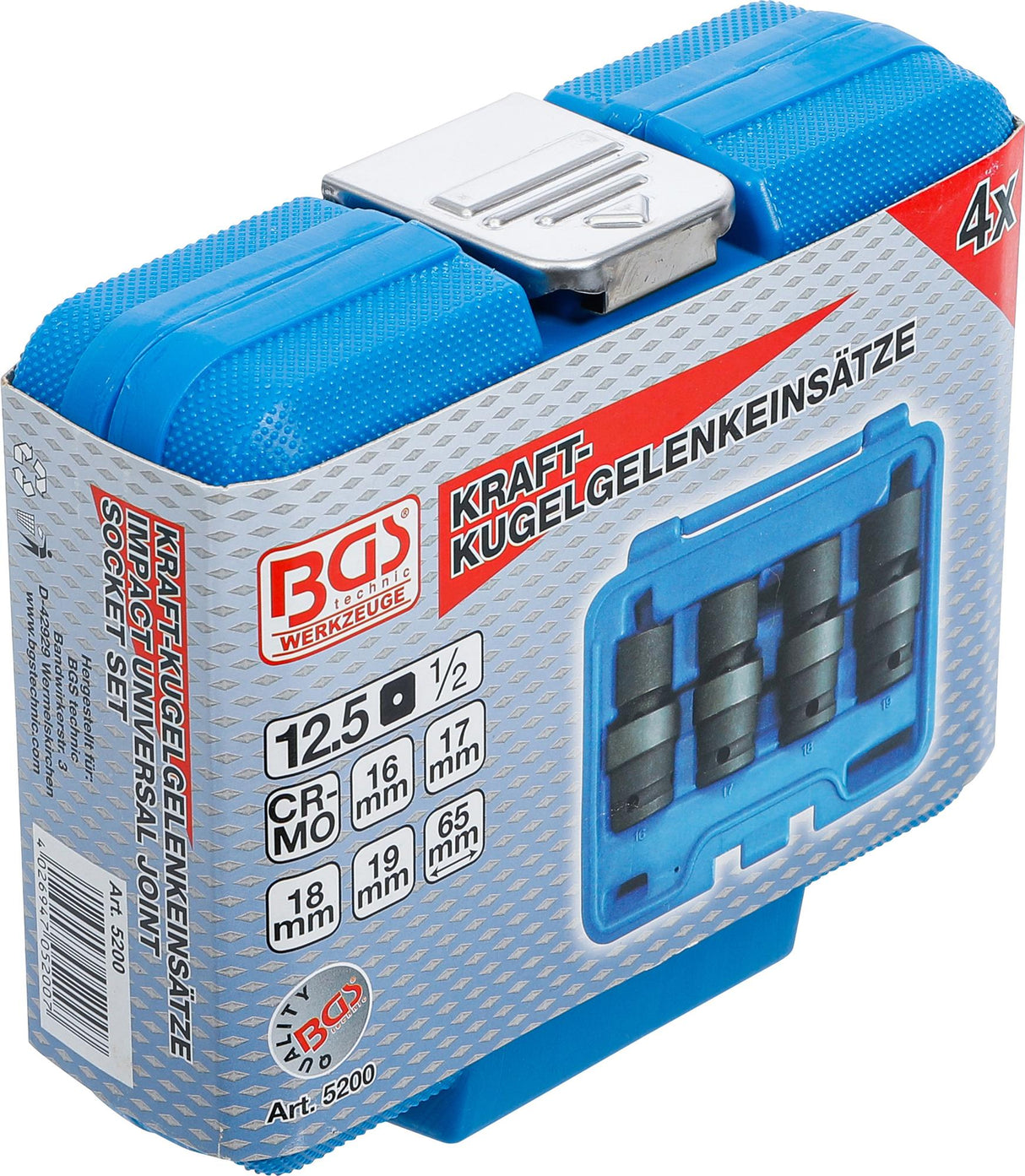 IMPACT BALL JOINT SOCKET SET | 12.5 MM (1/2") DRIVE | 4 PCS. (5200)