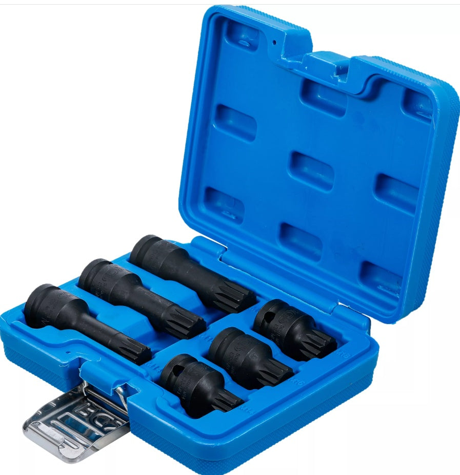 IMPACT BIT SOCKET SET | 12.5 MM (1/2") DRIVE | SPLINE (FOR XZN) M14 - M18 | 6 PCS. (5380)