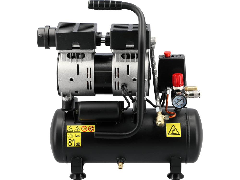 AIR COMPRESSOR SILENT | OIL-FREE | 6L/0.8MPA/8BAR/116PSI/ 107L/MIN | 550 W (YT-23340)