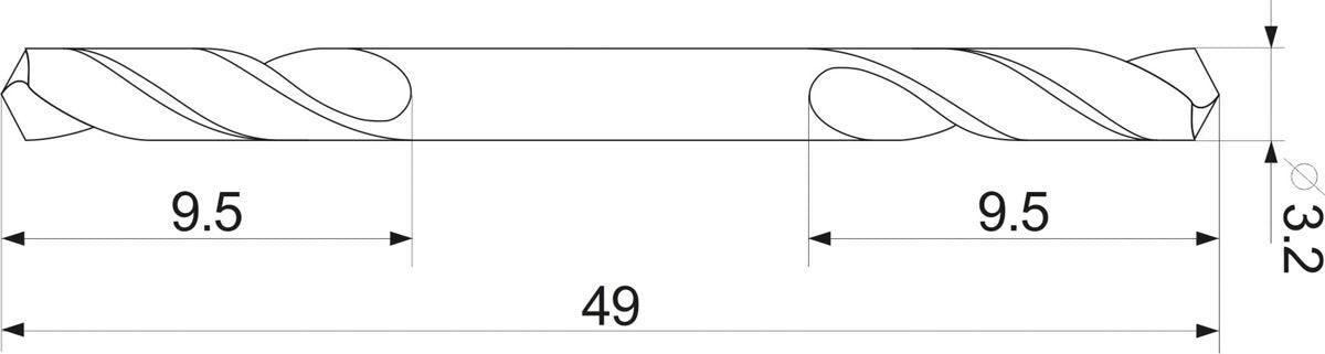 DOUBLE END METAL TWIST DRILL 3,2MM (YT-40011)