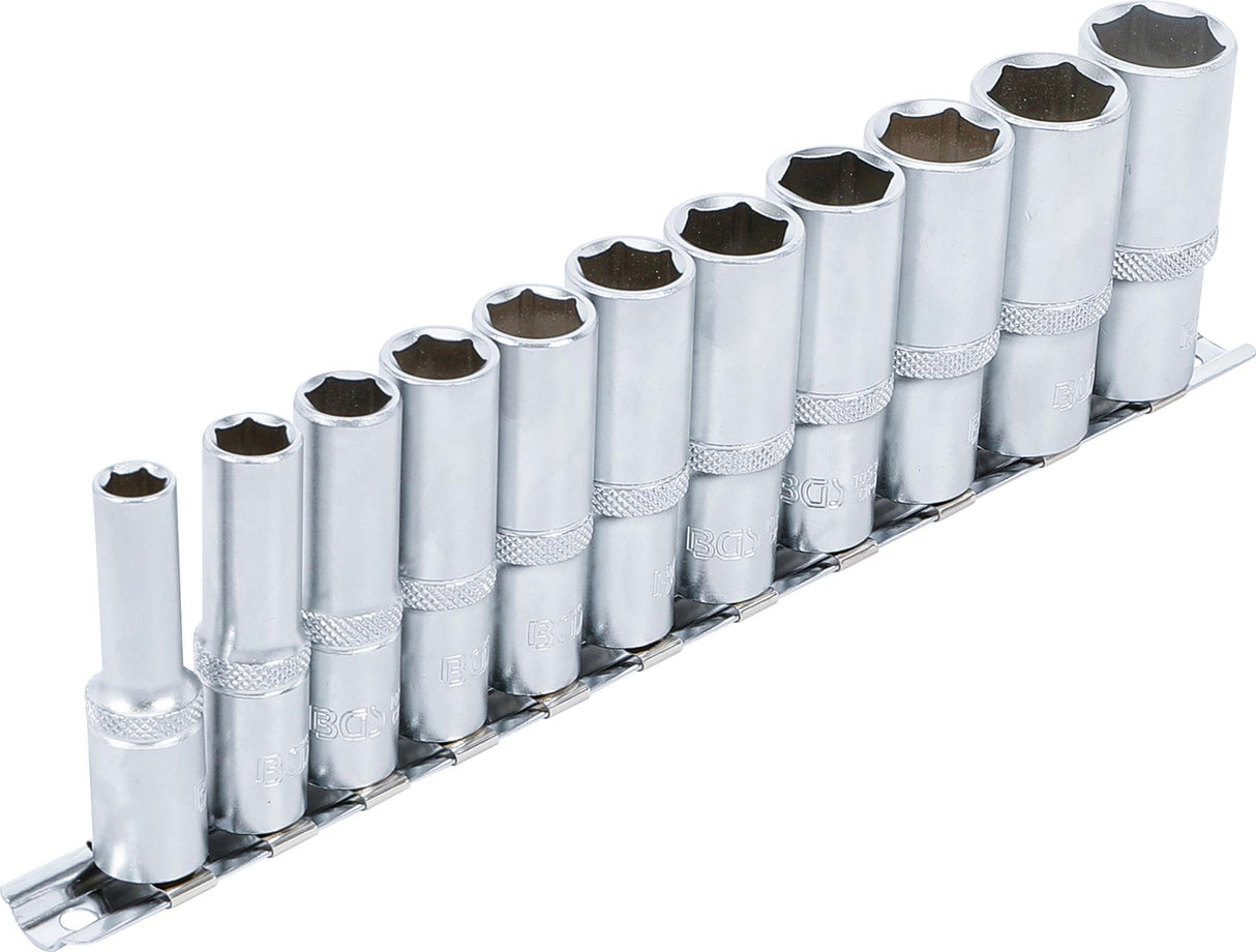 SOCKET SET, HEXAGON, DEEP | 10 MM (3/8") DRIVE | 8 - 19 MM | 11 PCS. (2222)