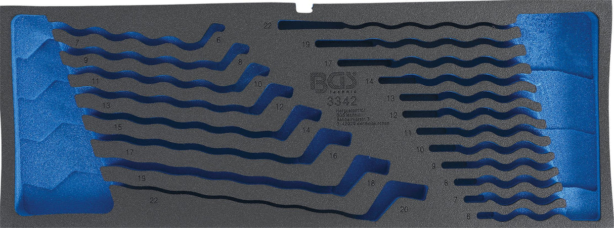 FOAM TRAY FOR BGS 3312, EMPTY: FOR COMBINATION SPANNER SET (3342-1)