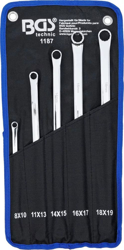 DOUBLE RING SPANNER SET | EXTRA LONG | 8 - 19 MM | 5 PCS. (1187)