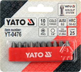 SCREWDRIVER BITS 10PCS  PH3X25MM S2 (YT-0476)