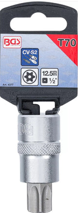 BIT SOCKET | 12.5 MM (1/2") DRIVE | T-STAR TAMPERPROOF (FOR TORX) T70 (4377)