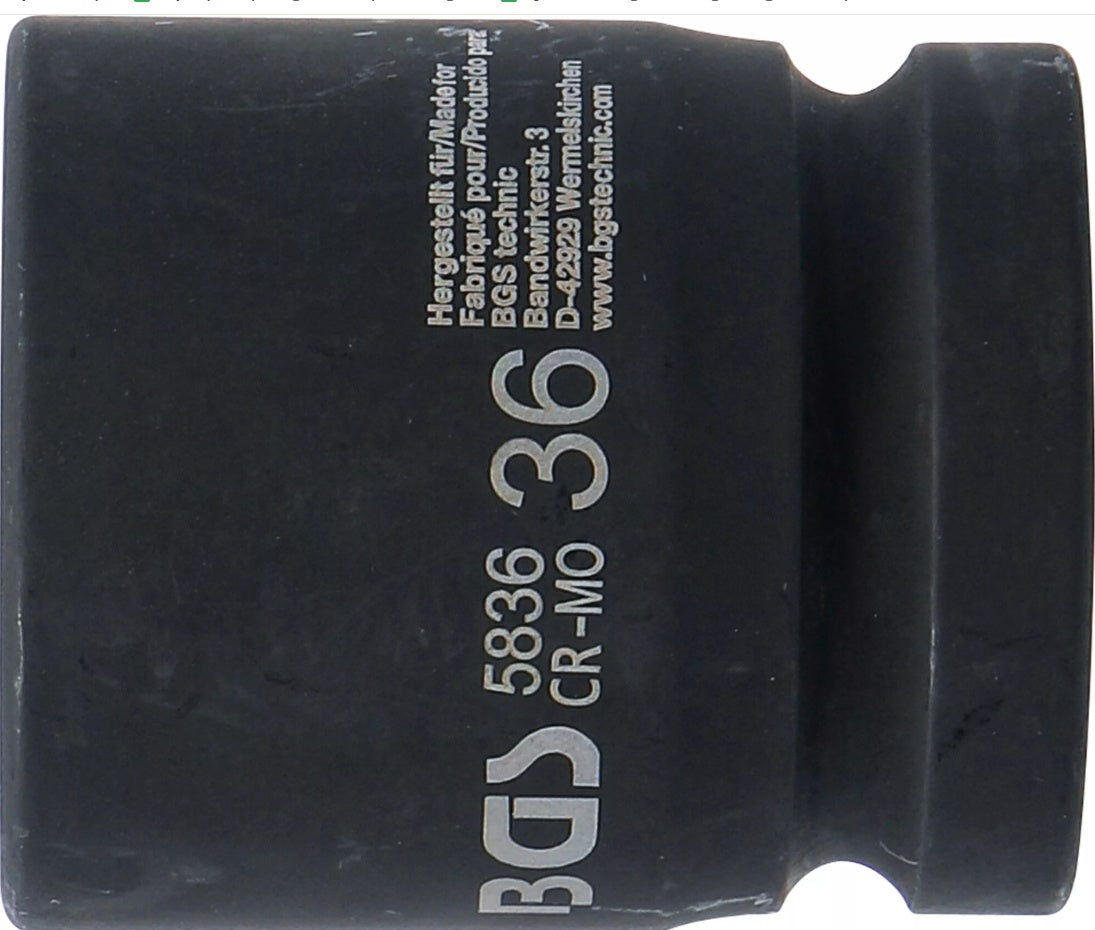 IMPACT SOCKET, HEXAGON | 25 MM (1") DRIVE | 36 MM (5836)