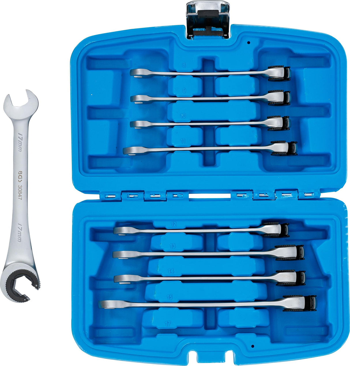 RATCHET COMBINATION WRENCH SET | OPEN | 8 - 17 MM | 9 PCS. (30849)