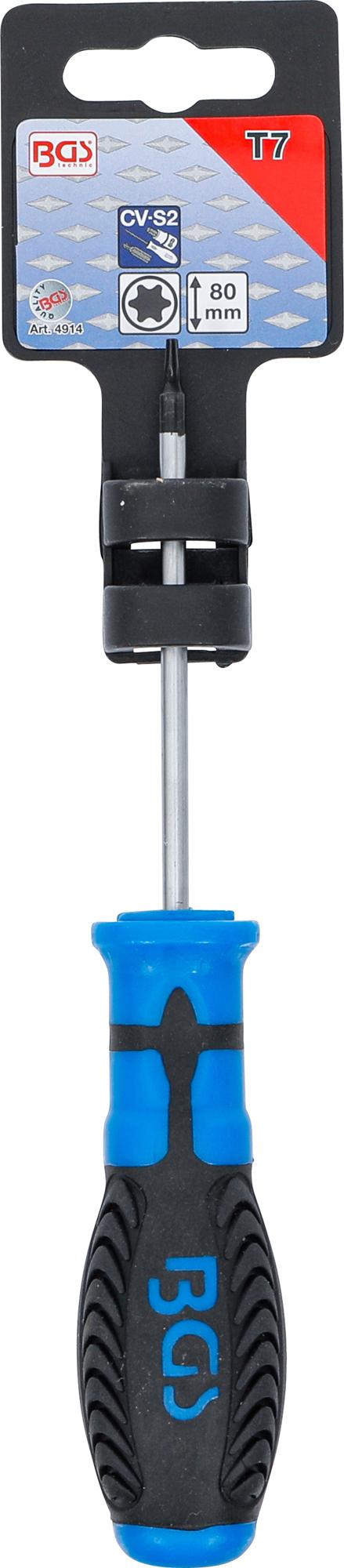 SCREWDRIVER | T-STAR (FOR TORX) T7 | BLADE LENGTH 80 MM (4914)