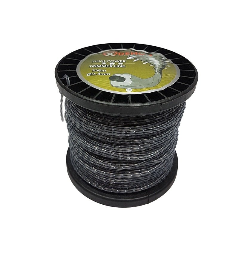 TRIMMER LINE FOR GRASS | BRAIDED / REINFORCED / TWISTED | 2.4 MM X 100 M (M830851)