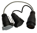 TRAILER CABLE 0.5 M, 2X7POL SOCKETS + 13POL PLUG (TS7-13)