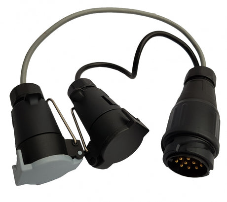 TRAILER CABLE 0.5 M, 2X7POL SOCKETS + 13POL PLUG (TS7-13)