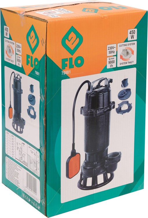SUBMERSIBLE PUMP | WITH FLOAT AND GRINDING SYSTEM | 450W (79881)