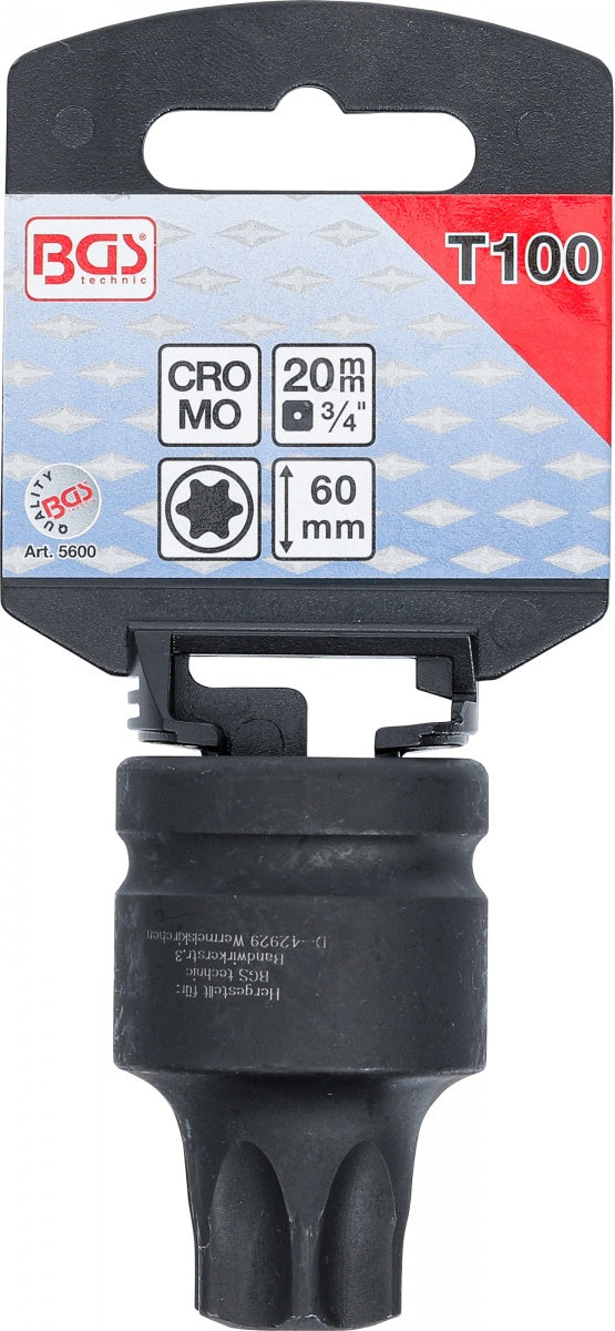 IMPACT BIT SOCKET | 20 MM (3/4") DRIVE | T-STAR (FOR TORX) T100 (5600)