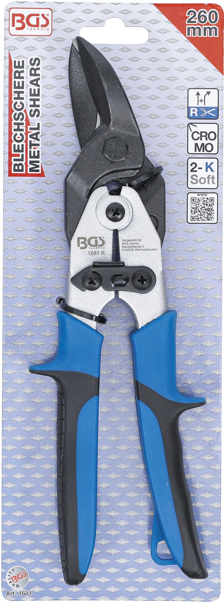 SHEET METAL PROFILE SNIPS | RIGHT / STRAIGHT CUTTING | 260 MM (1681)