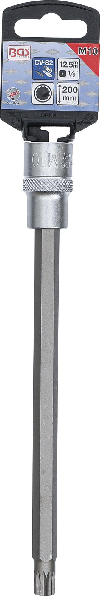 BIT SOCKET | LENGTH 200 MM | 12.5 MM (1/2") DRIVE | SPLINE (FOR XZN) | M10 (4335)