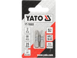 SCREWDRIVER BITS 1/4 25MM PZ3 2 PCS NI (YT-78005)