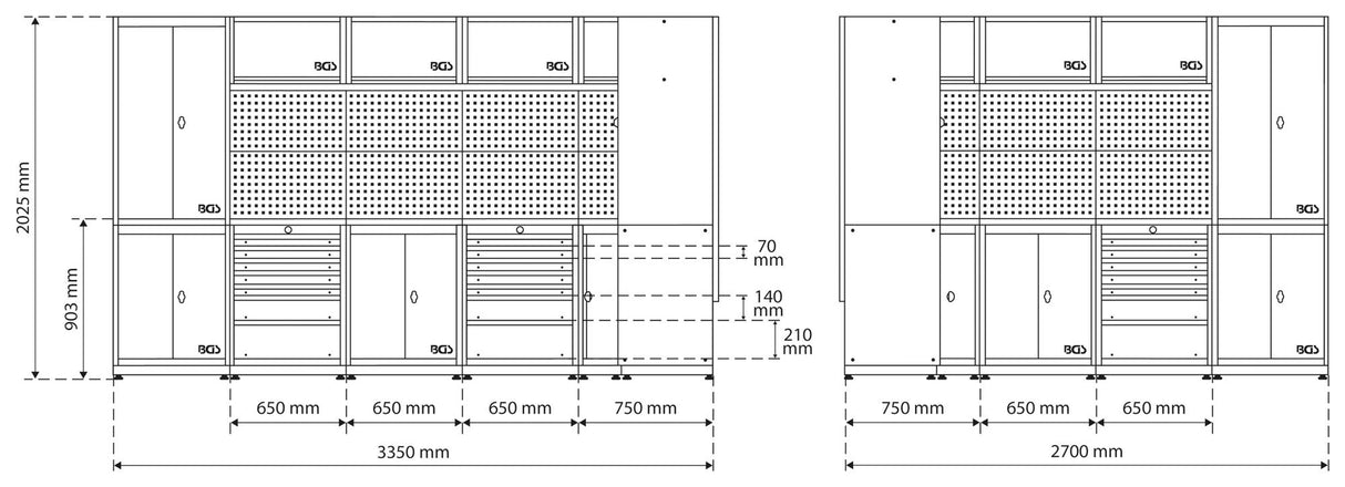 STORAGE SYSTEM COMBINATION | WORKSHOP | WOODEN | 8 COMPONENTS (80160)