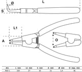 CIRCLIP PLIERS | ANGLED | FOR OUTSIDE CIRCLIPS | 150 MM (450-1)