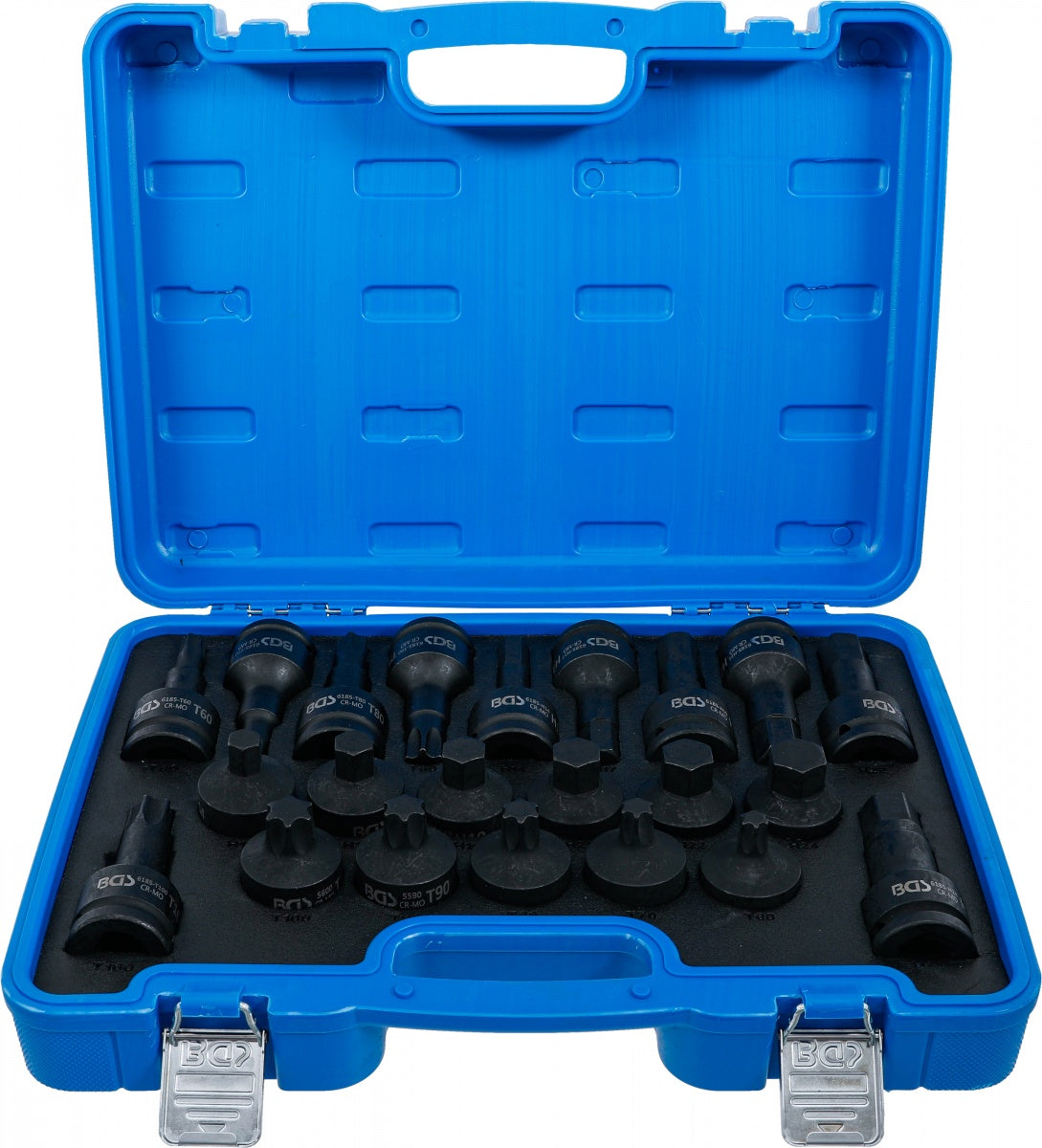 IMPACT BIT SOCKET SET | 20 MM (3/4") DRIVE | INTERNAL HEXAGON, T-STAR (FOR TORX) | 22 PCS. (6185)