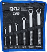 DOUBLE RING SPANNER SET WITH E-TYPE RING HEADS | E6 X E8 - E20 X E24 | 6 PCS. (2268)