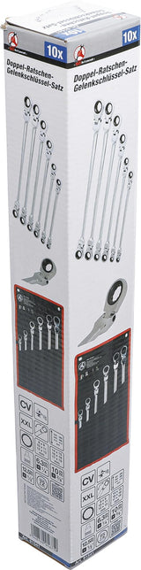 DOUBLE SWIVEL HEAD RATCHET WRENCH SET | 8 - 19 MM | 10 PCS. (91541)