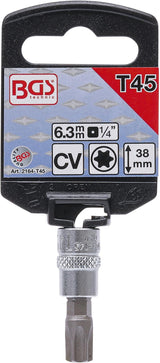 BIT SOCKET | 6.3 MM (1/4") DRIVE | T-STAR (FOR TORX) T45 (2164-T45)