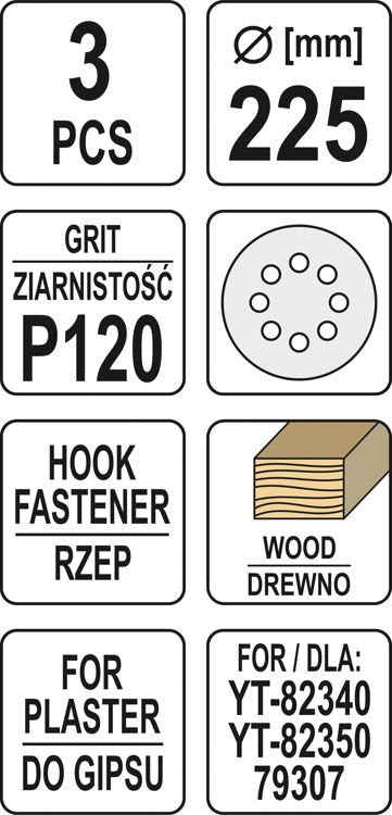 SAND PAPER FOR DRYWALL 225MM P120 (YT-83474)