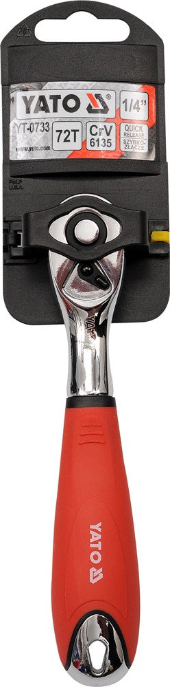 QUICK RELEASE CURVED RATCHET HANDLE 1/4 (YT-0733)