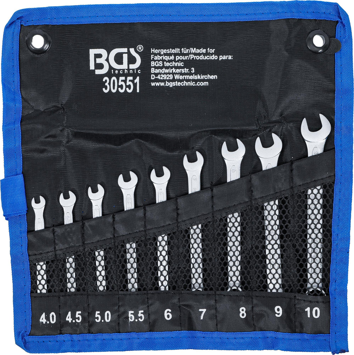 COMBINATION SPANNER SET | 4 - 10 MM | 9 PCS. (30551)