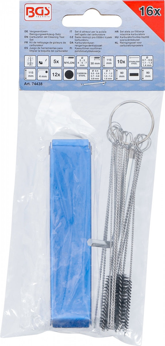 CARBURETTOR JET CLEANING TOOL SET | 16 PCS. (74438)