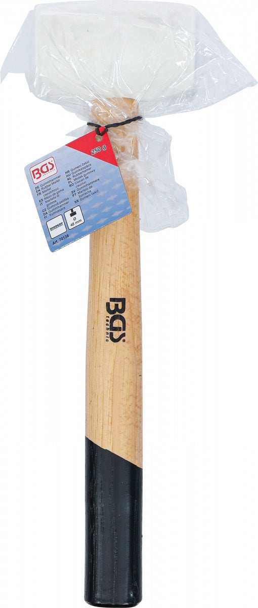 RUBBER MALLET | HICKORY HANDLE | WHITE HEAD | Ø 48 MM | 250 G (70138)