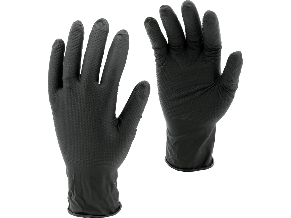 DISPOSABLE NITRILE DIAMOND TEXTURE GLOVES 50PCS SIZE: M (8) (YT-74741)