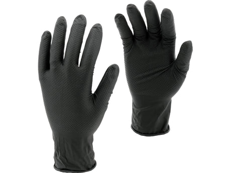 DISPOSABLE NITRILE GLOVES WITH DIAMOND TEXTURE | 50 PCS | SIZE XL (10) (YT-74743)