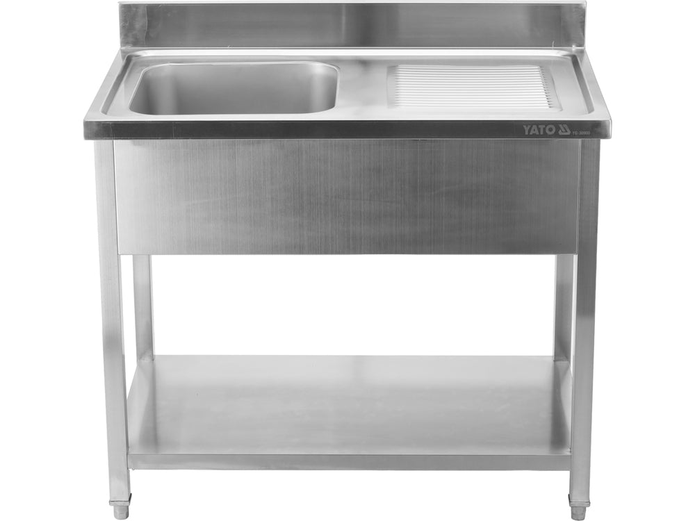 STAINLESS STEEL TABLE WITH SINK | 100 X 60 CM (YG-30900)