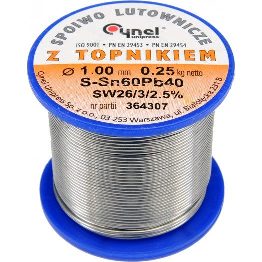 SOLDER SN60PB40 1.0MM 250G (76811)