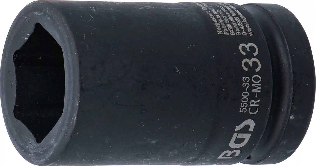 IMPACT SOCKET HEXAGON, DEEP | 25 MM (1") DRIVE | 33 MM (5500-33)