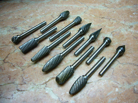 TUNGSTEN CARBIDE DIAMOND CUTTER SET 10 PCS, HEAD SIZE - 12 MM (SK8699)