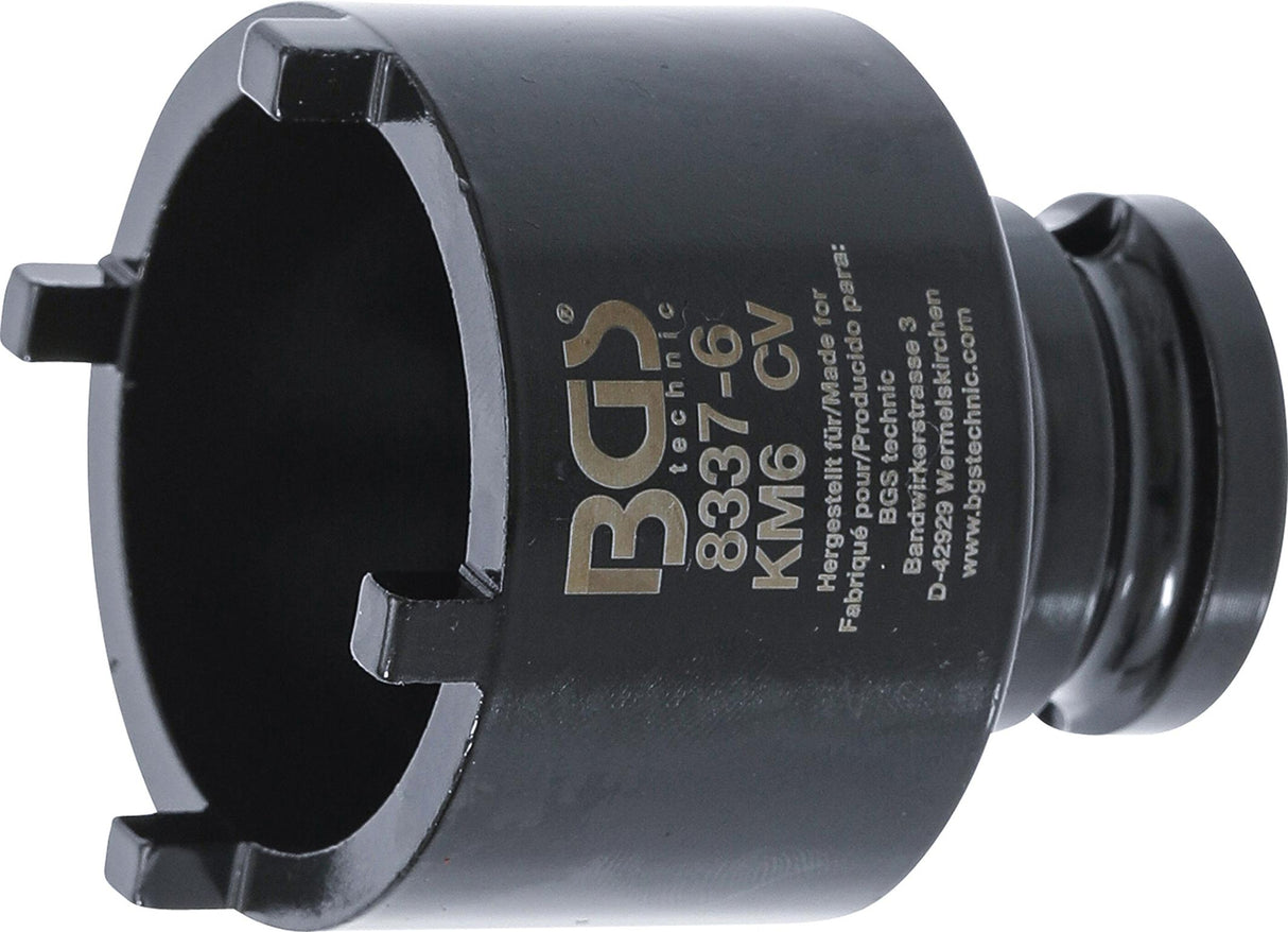 GROOVE NUT SOCKET | EXTERNAL TOOTH | KM6 (8337-6)