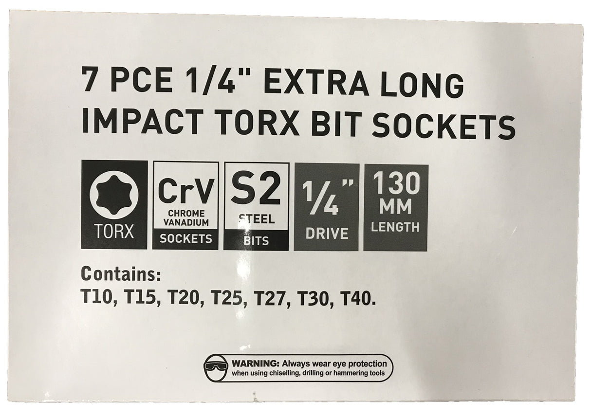 PRESSED BIT SET | 6.3 MM (1/4") | T-STAR (TORX) S2 | T10 - T40 | 7 PCS. (S1107)