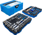 SOCKET, HAMMER, PLIERS, SCREWDRIVER SET | 6.3 MM (1/4") / 12.5 MM (1/2") | BGS SYSTAINER® | 77 PCS. (3357)